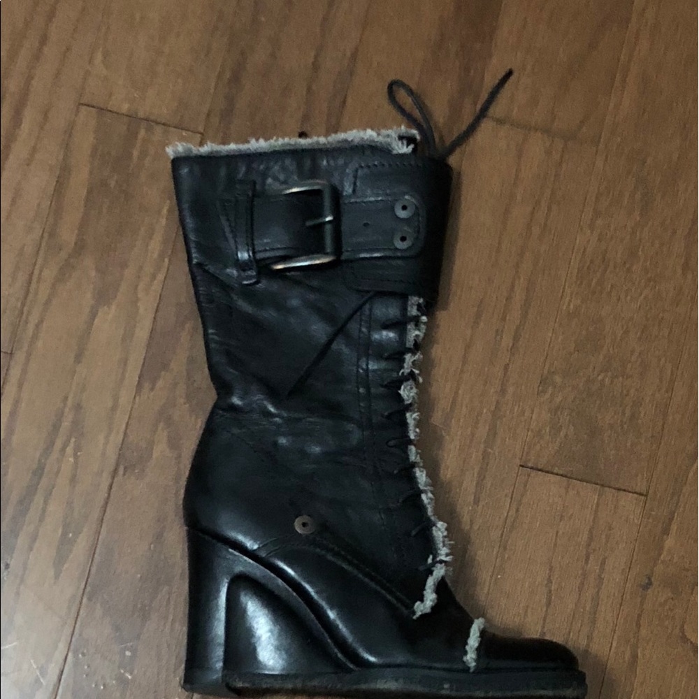 Sz 36&1/2 Apepazza black leather boot